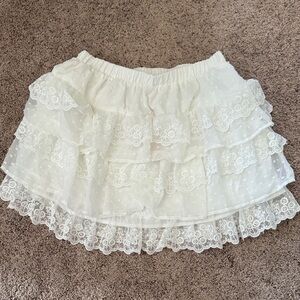 SHEIN White Lace Mini Skirt